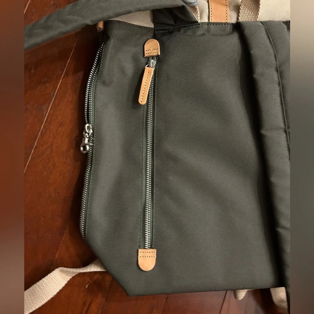 New Laptop Backpack leather trimmed thick canvas water resistance foldable - Picture 6 of 13